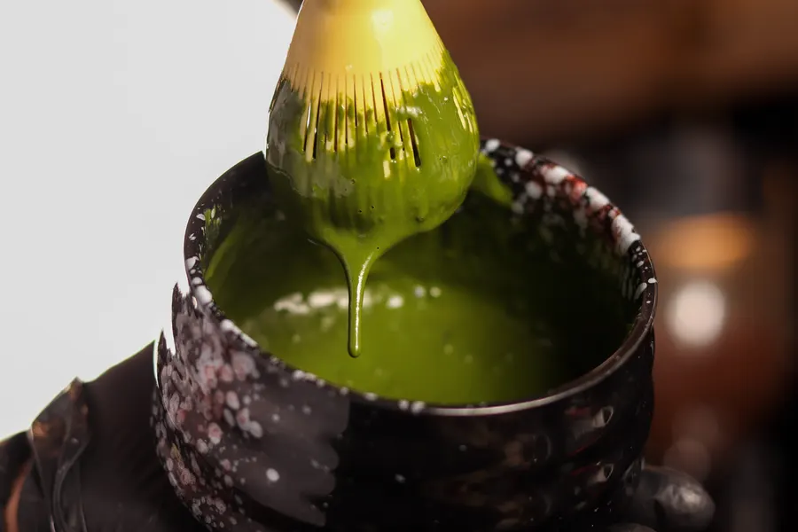Matcha being whisked
