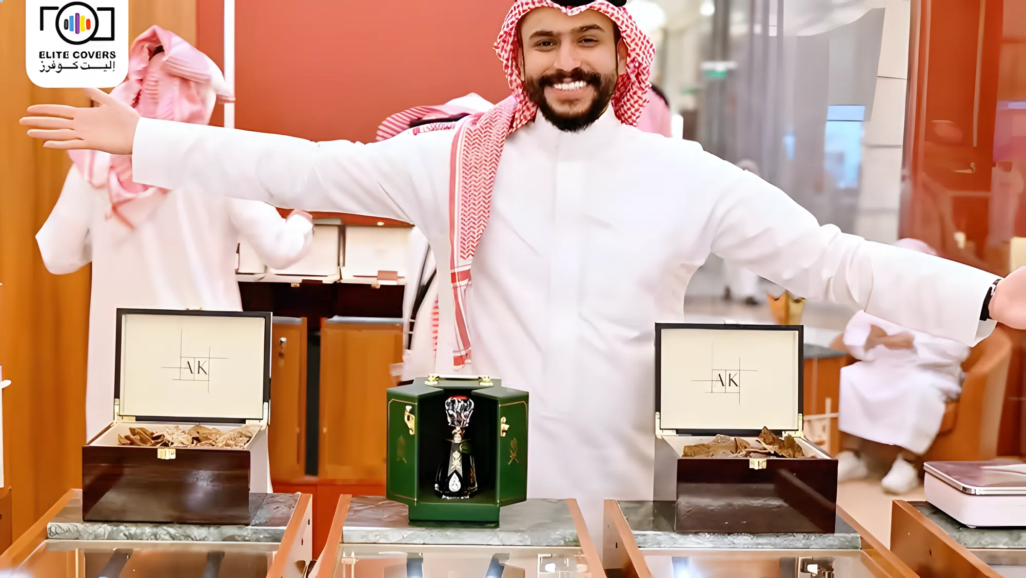 Presenter at a perfume stand
