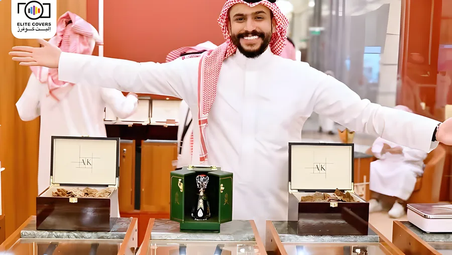 Presenter at a perfume stand